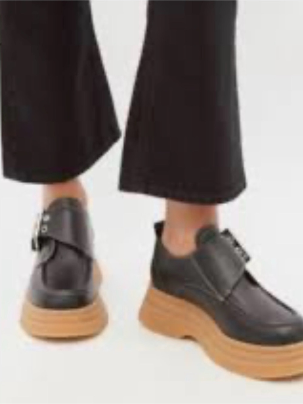 GANNI black buckled platform creepers loafers. (Shoe29)